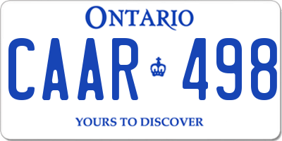 ON license plate CAAR498