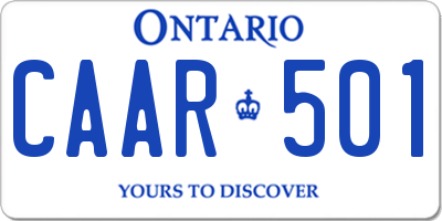 ON license plate CAAR501