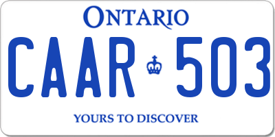 ON license plate CAAR503