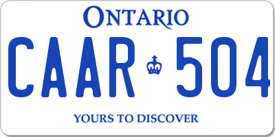 ON license plate CAAR504