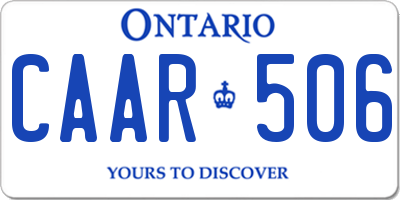 ON license plate CAAR506