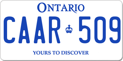 ON license plate CAAR509