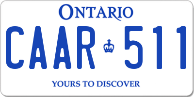 ON license plate CAAR511