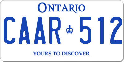 ON license plate CAAR512