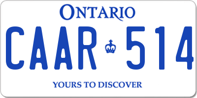 ON license plate CAAR514