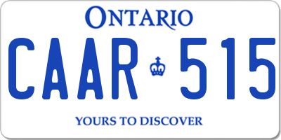 ON license plate CAAR515