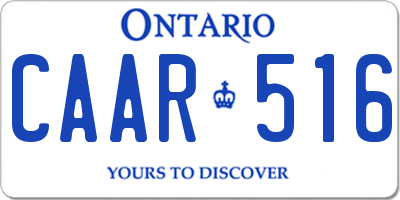 ON license plate CAAR516