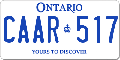 ON license plate CAAR517