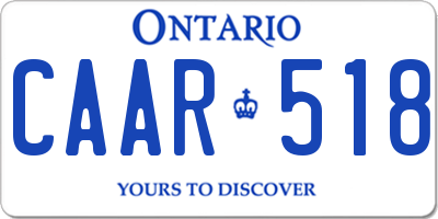 ON license plate CAAR518