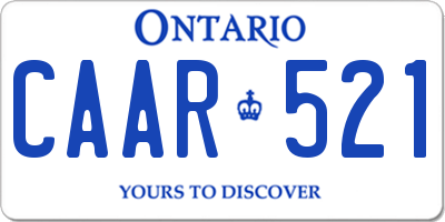 ON license plate CAAR521