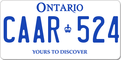 ON license plate CAAR524