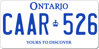 ON license plate CAAR526