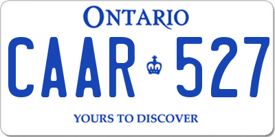 ON license plate CAAR527