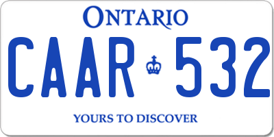 ON license plate CAAR532