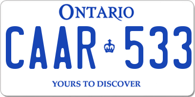 ON license plate CAAR533