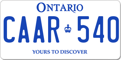 ON license plate CAAR540