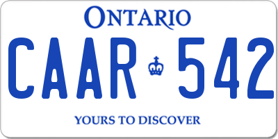 ON license plate CAAR542