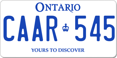 ON license plate CAAR545