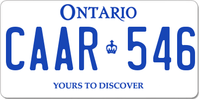 ON license plate CAAR546