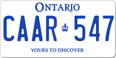 ON license plate CAAR547