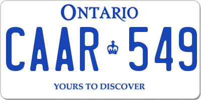 ON license plate CAAR549