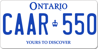 ON license plate CAAR550