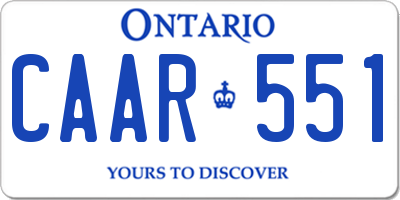 ON license plate CAAR551