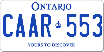 ON license plate CAAR553