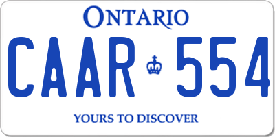 ON license plate CAAR554