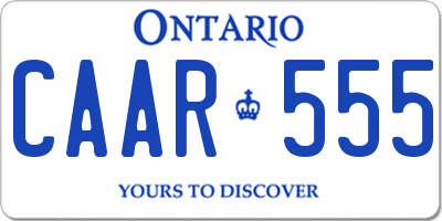 ON license plate CAAR555