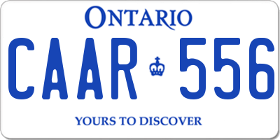 ON license plate CAAR556