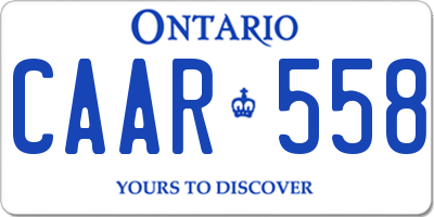 ON license plate CAAR558