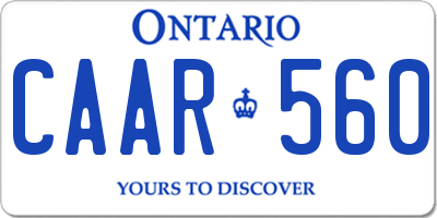 ON license plate CAAR560