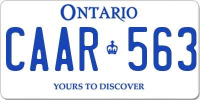 ON license plate CAAR563