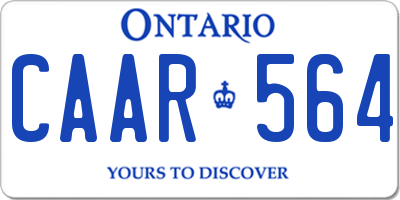 ON license plate CAAR564