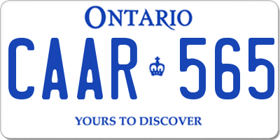 ON license plate CAAR565