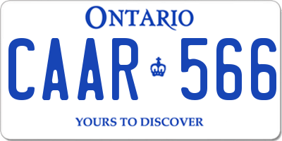 ON license plate CAAR566