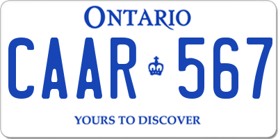 ON license plate CAAR567