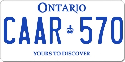 ON license plate CAAR570