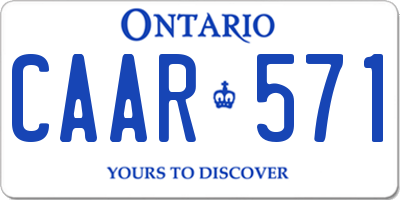 ON license plate CAAR571