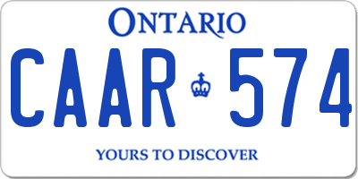 ON license plate CAAR574