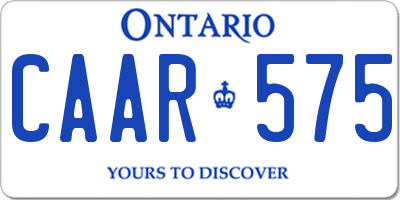 ON license plate CAAR575