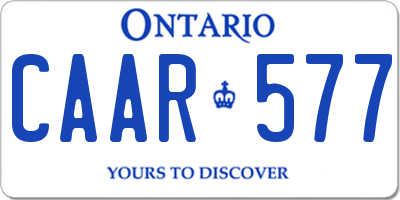 ON license plate CAAR577