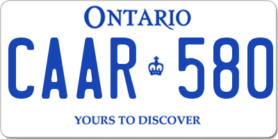 ON license plate CAAR580