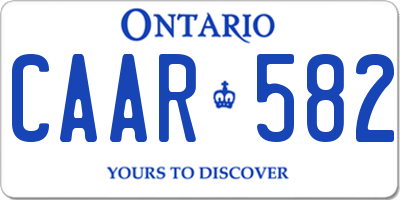 ON license plate CAAR582