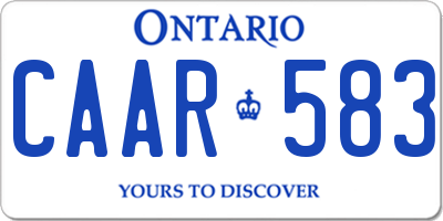 ON license plate CAAR583