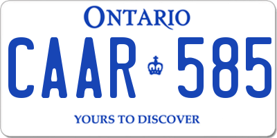 ON license plate CAAR585