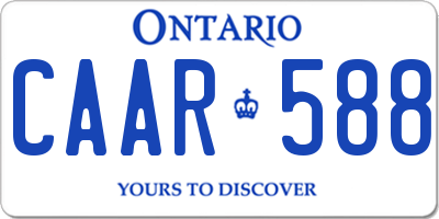 ON license plate CAAR588