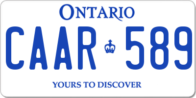 ON license plate CAAR589