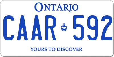 ON license plate CAAR592